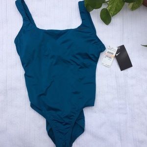 Nike Swim one piece bathing suit in green abssys Teal size S NWT